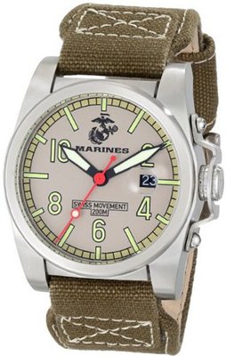 USMC Wrist Armor 37WA0113G01A Analog Display Swiss Quartz Beige