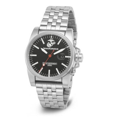 USMC Wrist Armor 37WA0114G01A Analog Display Swiss Quartz Silver