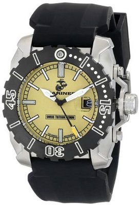 USMC Wrist Armor 37WA012901A Analog Display Swiss Quartz Black