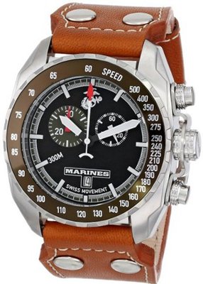 USMC Wrist Armor 37WA0132G01A Analog Display Swiss Quartz Brown