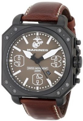 USMC Wrist Armor 37WA0147G01A Analog Display Swiss Quartz Brown