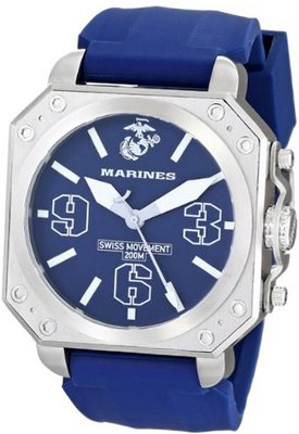 USMC Wrist Armor 37WA015501A Analog Display Swiss Quartz Blue
