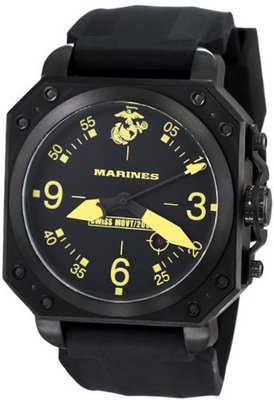 USMC Wrist Armor 37WA015601A Analog Display Swiss Quartz Black