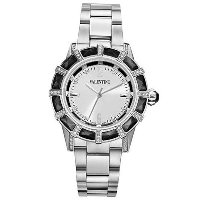 VALENTINO EDEN Swiss All Stainless Steel Black Onyx & 60 Diamonds Bracelet V54SBQ99801 S099