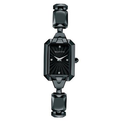 VALENTINO MINI GEMME Swiss IP Black All Stainless Steel Diamond Embellished Bracelet V60SBQ6809I S110