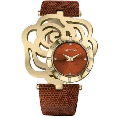 VALENTINO ROSIER Swiss All Stainless Gold Tone 24 Diamonds Embellished Strap V55MBQ4144 S497