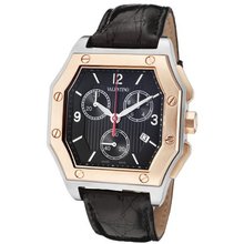 Valentino V39LCQ9509-S009 Prestige Chronograph Black Textured Dial Black Crocodile