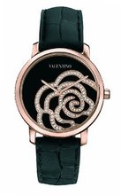 Valentino V41SBQ5099SSA09 Rose Gold-Plated Diamond Black Crocodile Leather