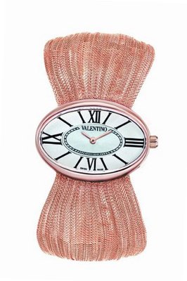Valentino V43MBQ5002S080 Seduction Rose Gold-Plated Oval Plisse Bracelet