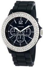 Vernier VNR11041 Round Crystal Rubber Strap Fashion