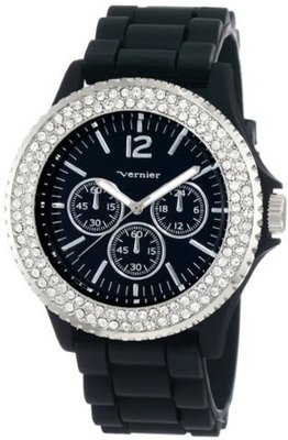 Vernier VNR11041 Round Crystal Rubber Strap Fashion