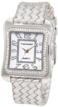 Vernier VNR11065SS Fashion Glitz Polyurethane Leather Quartz