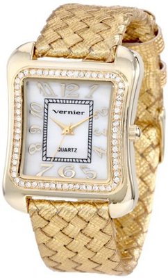 Vernier VNR11065YG Fashion Glitz Polyurethane Leather Quartz