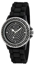 Vernier VNR11071BK Glitzy Sparkle Rubber Strap Quartz