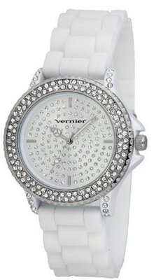 Vernier VNR11071WT Glitzy Sparkle Rubber Strap Quartz