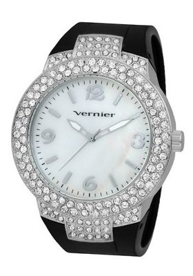 Vernier VNR11073SSB Mother-Of-Pearl Dial Rubber Strap Quartz