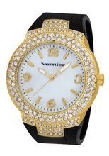 Vernier VNR11073YGB Mother-Of-Pearl Dial Rubber Strap Quartz