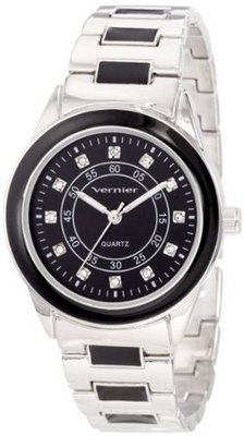 Vernier VNR11080BK Sunray Dial with Stones Bracelet Quartz