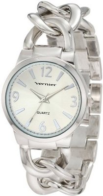 Vernier VNR11081SS Silver-Tone Metal Interlocking Chain Bracelet