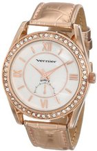 Vernier VNR11083RG Round Rose-Tone Mother-Of-Pearl Quartz