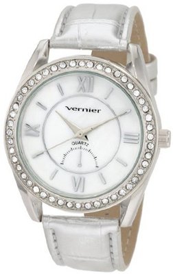 Vernier VNR11083SS Mother-Of-Pearl Dial Metalic Polyurethane Strap Quartz