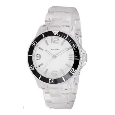 Vernier VNR11099BK Clear Plastic Bracelet Quartz