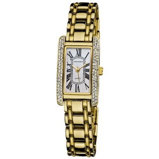 Vernier VNR111-28YG Classic Feminine Rectangular Gold-Tone Easy-Read Quartz Bracelet