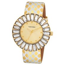 Vernier VNR11101YG Baguette Crystal Stones Sunray around Bezel