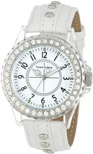 Vernier VNR11104WHT Clear Plastic Case Crystal Stones Around Bezel