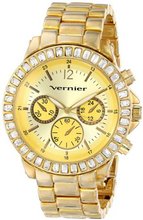 Vernier VNR11106G Baguette Crystal Stones around Bezel