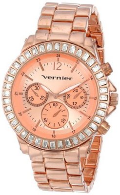Vernier VNR11106RG Baguette Crystal Stones around Bezel