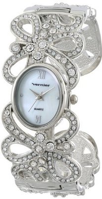 Vernier VNR1111 Silver Ribbon Pattern Quartz Bangle