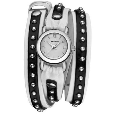 Vernier VNR11117SS Silver Triple Wrap Studded Leather