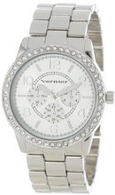 Vernier VNR11124 Oversized Glitz Bezel Faux Chrono