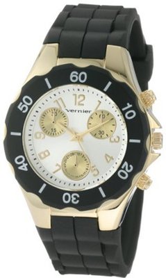 Vernier VNR6053BK Round Silicon Strap Quartz