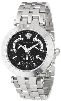 Versace 23C99D008 S099 V-Race Stainless-Steel Black Dial Chronograph