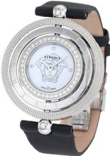 Versace 80Q91SD497 S009 Eon 3 Rings Diamond Bezel and Black Satin