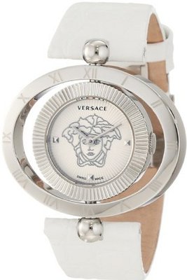 Versace 91Q99D002 S001 Eon Stainless Steel Reversible Bezel White Leather