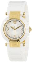 Versace 92QCP1D497 SC01 Reve Ceramic 3H Yellow Gold Ion-Plated Stainless Steel White Bracelet
