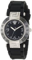 Versace 92QCS91D008 S009 Reve Black Ceramic, Stainless Steel, and Rubber