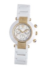 Versace 95CCP1D497 SC01 Reve Mother-Of-Pearl Dial Chronograph White Ceramic Bracelet