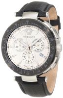 Versace I8C99D001 S009 Mystique Stainless Steel Black Leather Chronograph