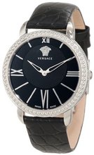 Versace M6Q99D008 S009 Krios Black Leather Sapphire Crystal Black Dial