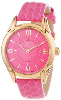 Versace VFF070013 Dafne Rose Gold Ion-Plated Stainless Steel Fuchsia Leather Strap