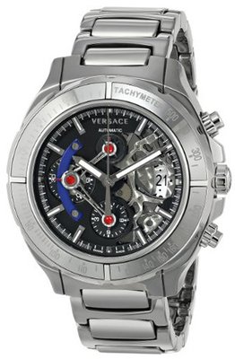 Versace VK8010013 DV ONE Skeleton Chrono Analog Display Automatic Self Wind Silver