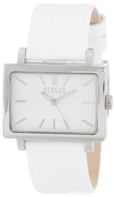 Versus by Versace 3C62700000 Dazzle Rectangular White Patent Leather