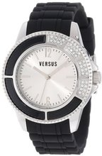 Versus by Versace 3C63900000 Tokyo Black Rubber Silver Dial Crystal