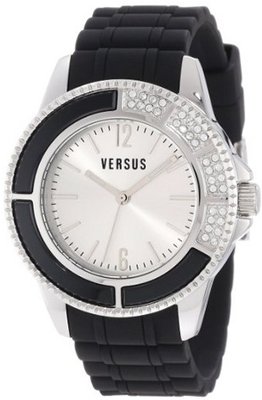 Versus by Versace 3C63900000 Tokyo Black Rubber Silver Dial Crystal