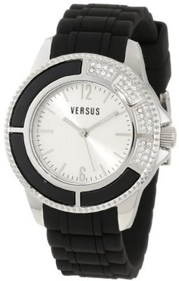 Versus by Versace 3C64300000 Tokyo Black Rubber Silver Dial Crystal