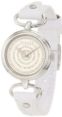 Versus by Versace 3C68200000 Versus V White Crystal Dial Genuine Leather